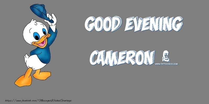Greetings Cards for Good evening - Good Evening Cameron